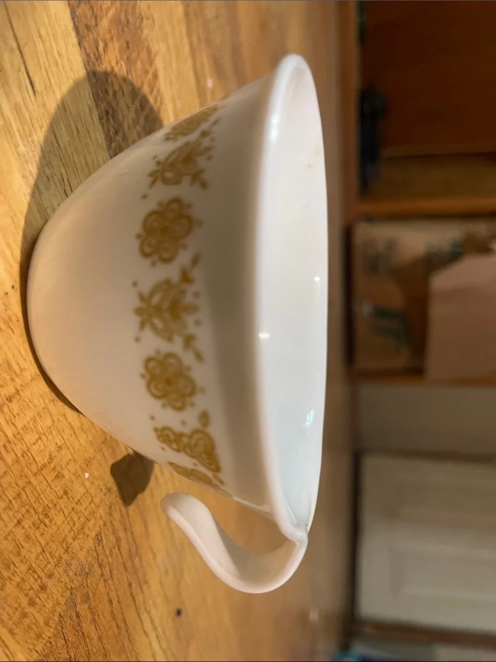 Vintage White and Gold Floral Ceramic Creamer - Unbranded